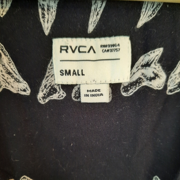 RVCA Hooded Shark Tooth Top, Size Small, Black + White - Picture 9 of 10